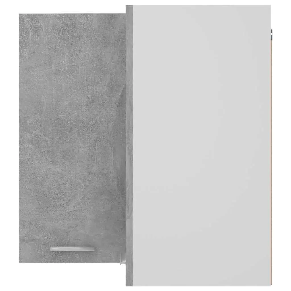 Corner Kitchen Cabinet Grey Wall Mount Storage Shelves Cupboard Unit 57W x 57D x 60H cm