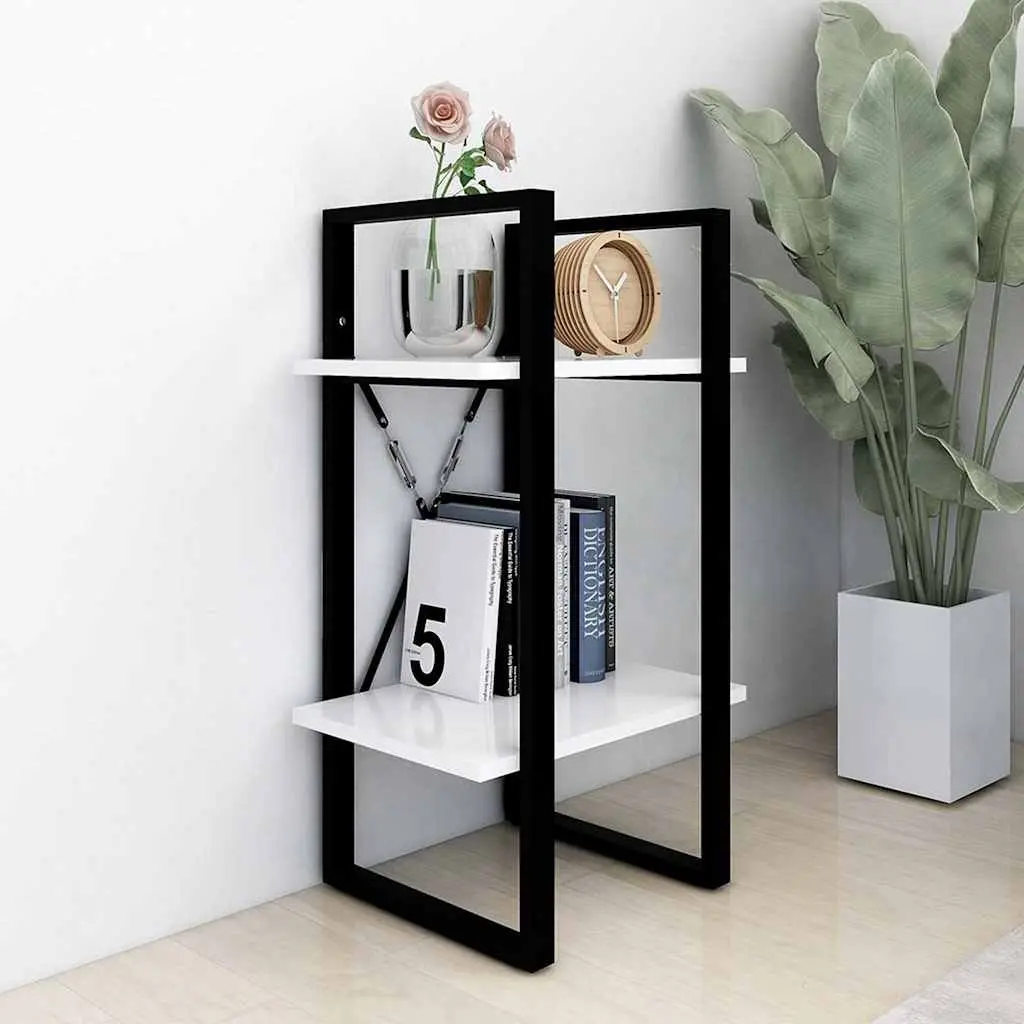 Book Cabinet 2-Tier White 40x30x70 cm Storage Shelving Unit Bookcase Display