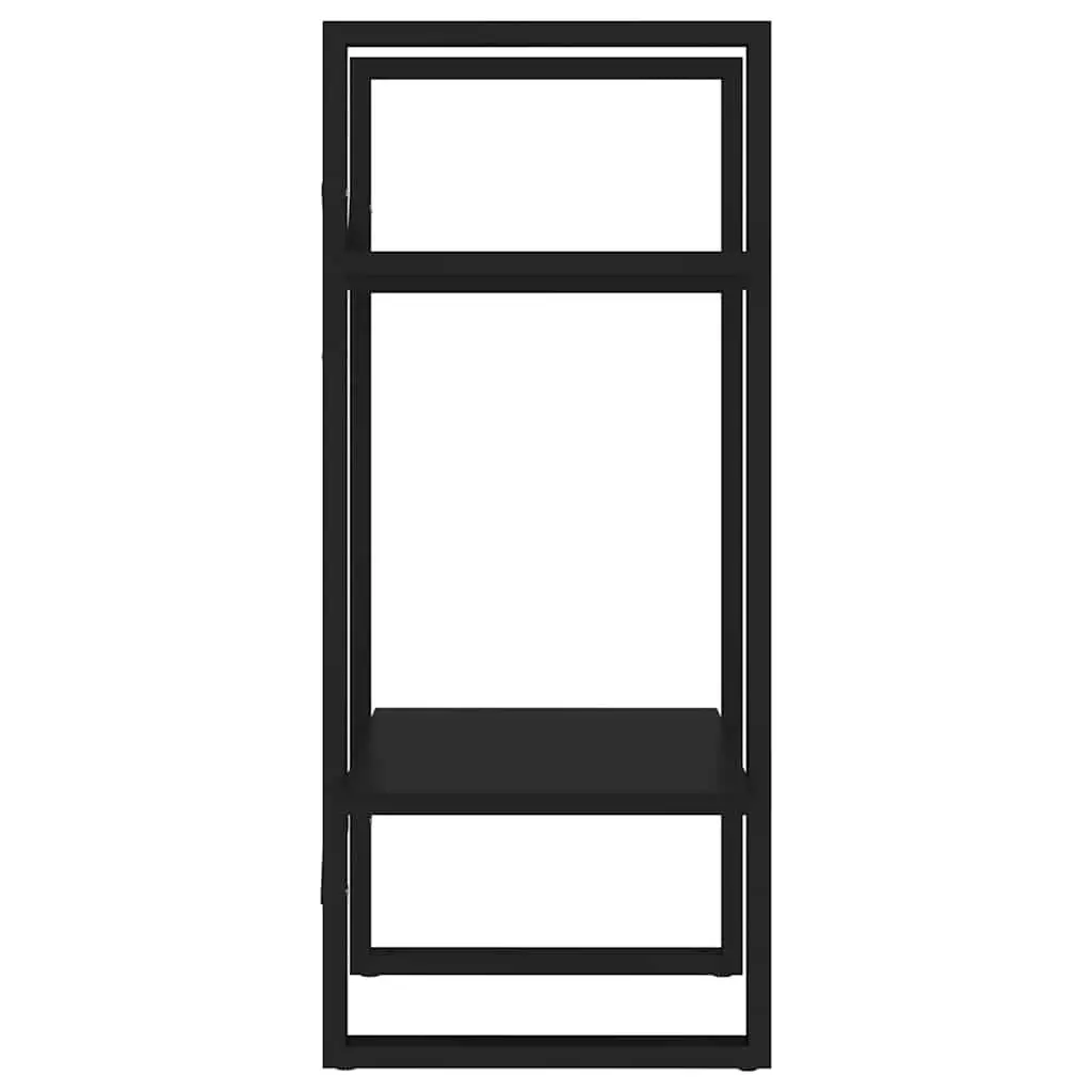 Book Cabinet Industrial Style 2-Tier Shelving Unit Black Engineered Wood