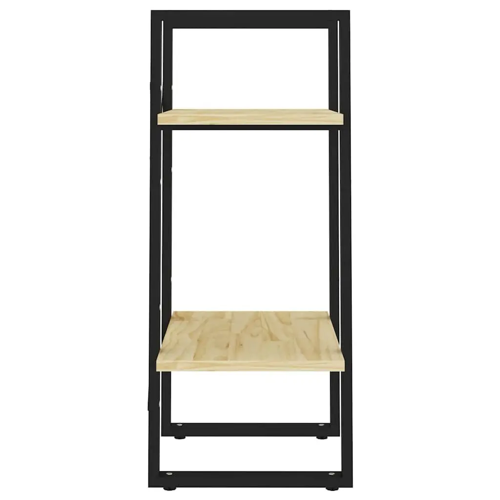 2-Tier Book Cabinet Solid Pine Wood Brown Industrial Style 40 x 30 x 70 cm