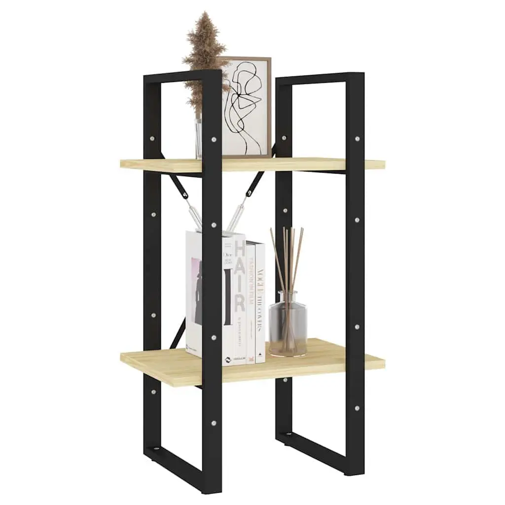 2-Tier Book Cabinet Solid Pine Wood Brown Industrial Style 40 x 30 x 70 cm