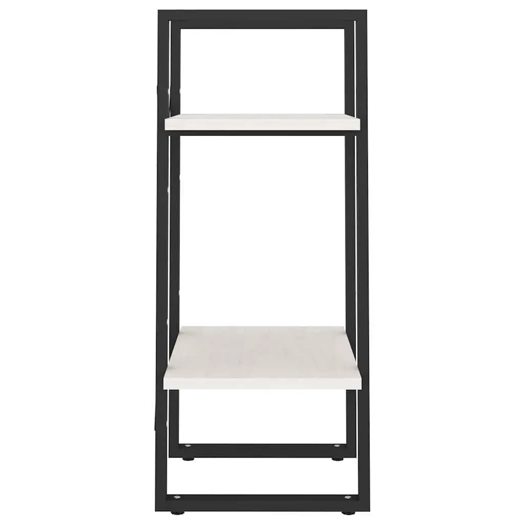 2-Tier Book Cabinet White Wooden Bookshelf Storage Shelving Unit