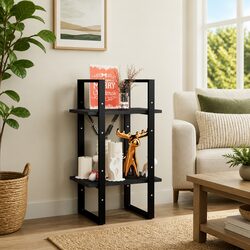 A Friendly 2-Tier Black Bookcase for Your Home