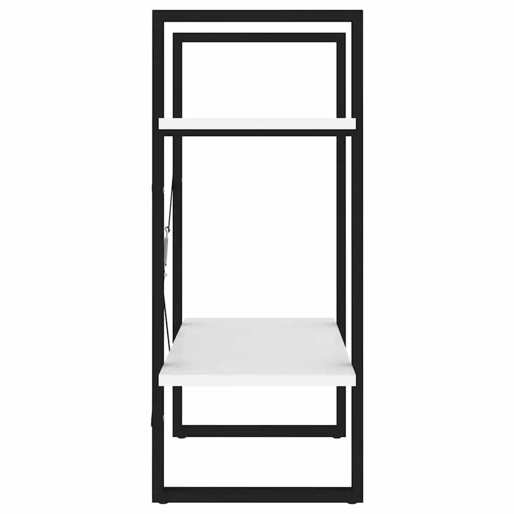 Book Cabinet 2-Tier White Storage Shelves 60x30x70cm Standing Bookcase