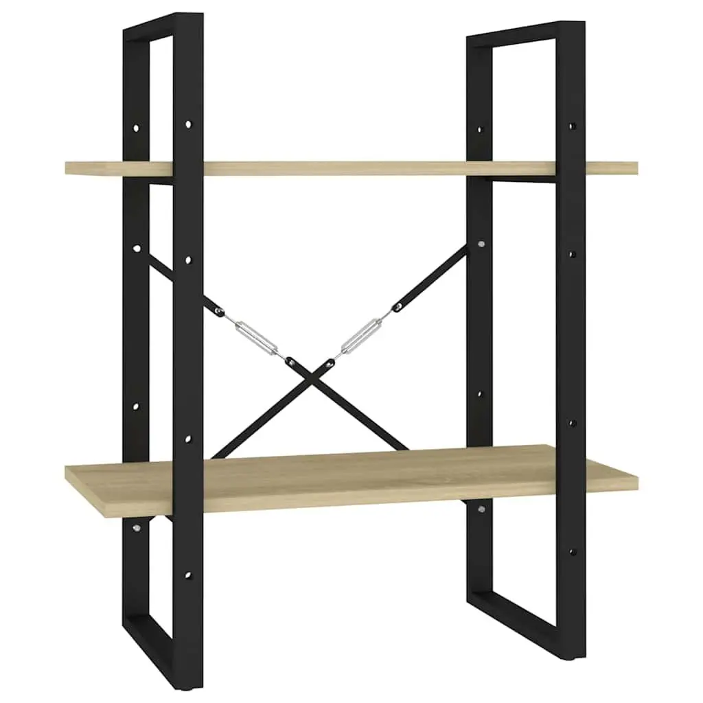 2-Tier Book Cabinet Storage Shelving Unit Brown Engineered Wood Standing