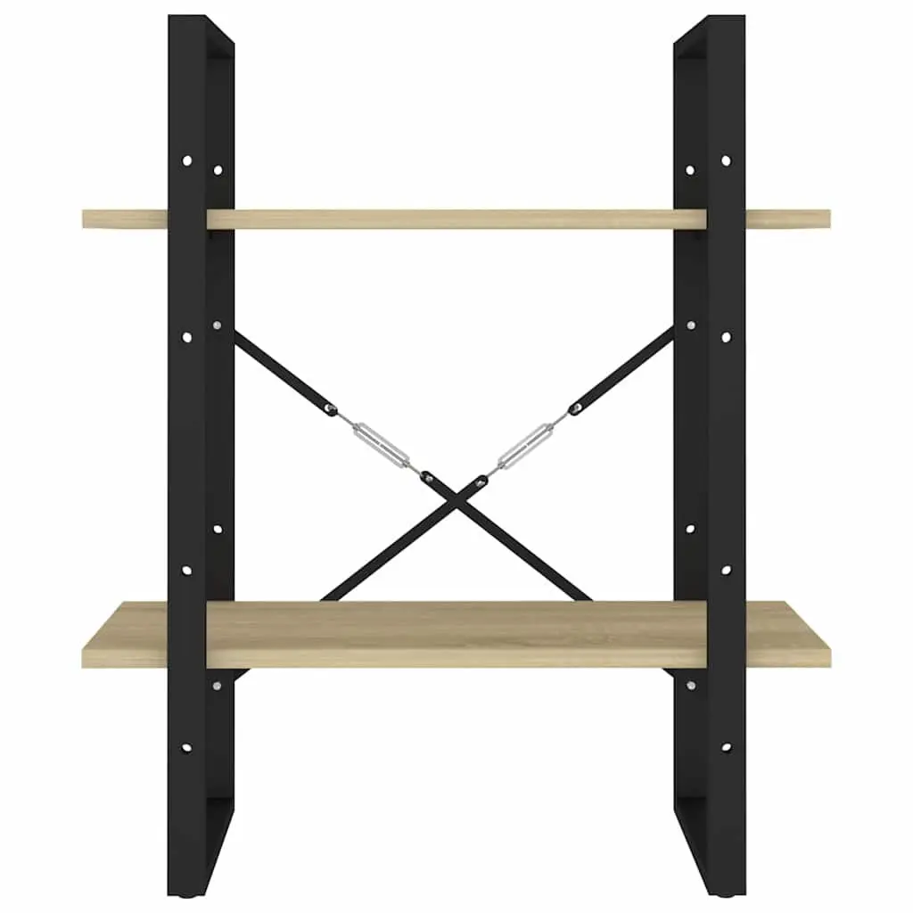 2-Tier Book Cabinet Storage Shelving Unit Brown Engineered Wood Standing