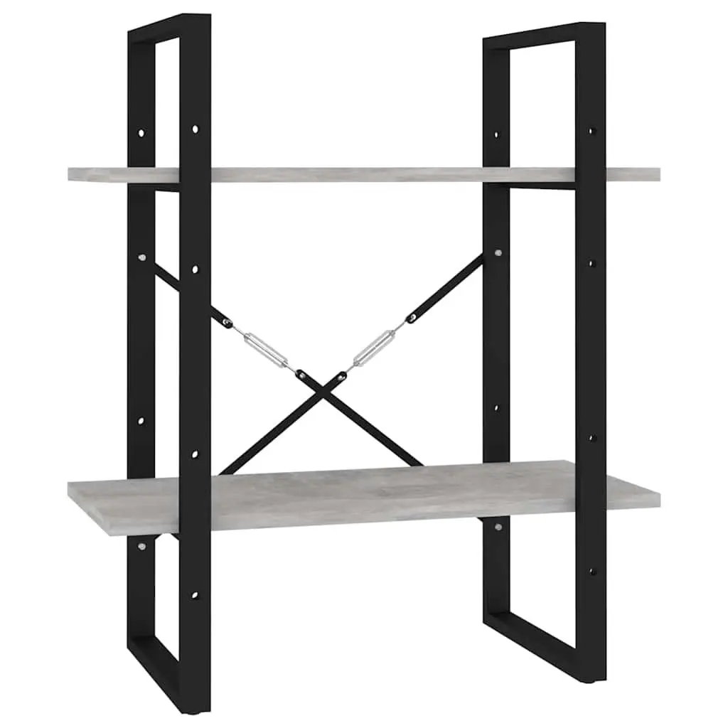 2-Tier Book Cabinet Grey Shelving Unit Storage Display Shelf Home Furniture