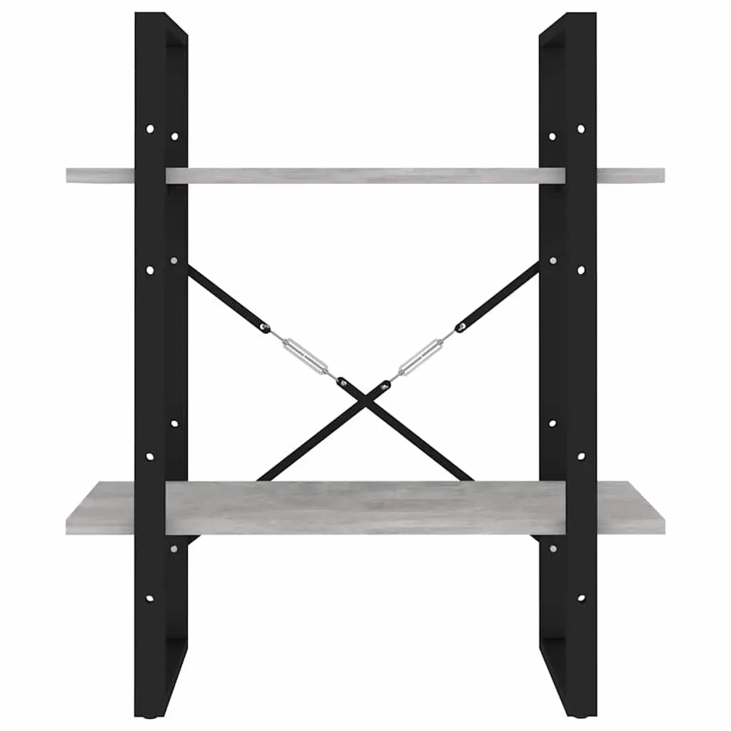 2-Tier Book Cabinet Grey Shelving Unit Storage Display Shelf Home Furniture