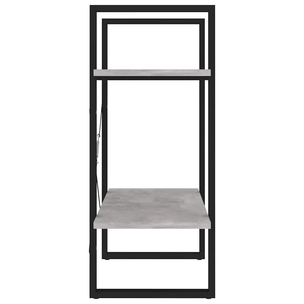 2-Tier Book Cabinet Grey Shelving Unit Storage Display Shelf Home Furniture