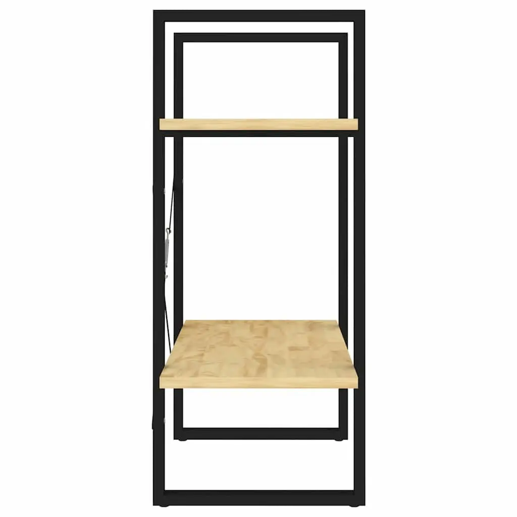 2-Tier Book Cabinet Solid Pine Wood Brown 60cm Width 30cm Depth 70cm Height