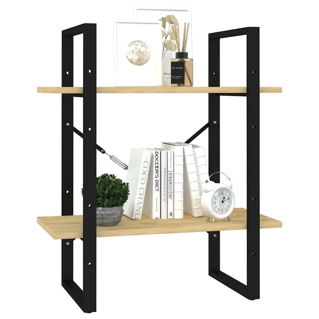 2-Tier Book Cabinet Solid Pine Wood Brown 60cm Width 30cm Depth 70cm Height