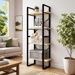 4-Tier Book Cabinet Solid Pine Wood Shelving Unit Storage Bookcase 60x30x140cm
