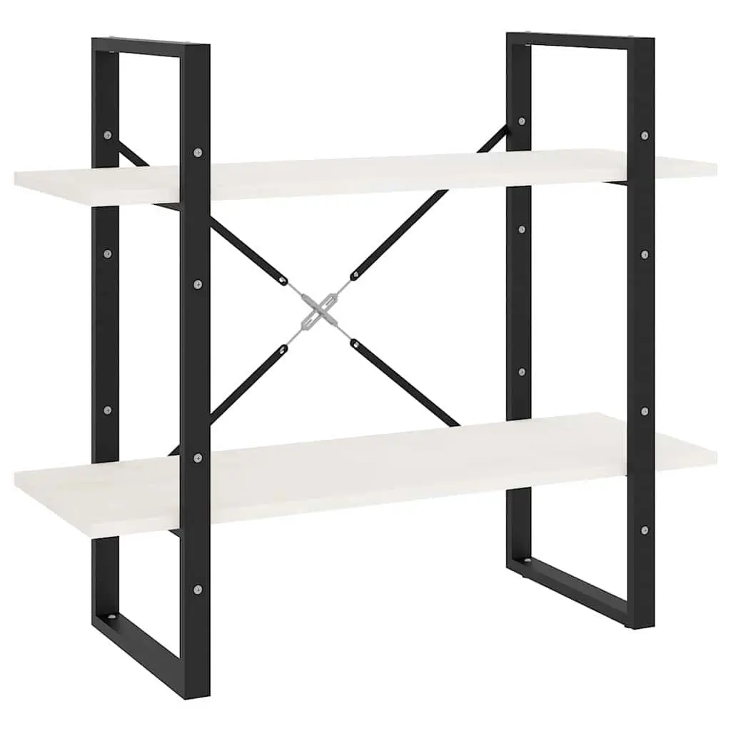 2-Tier Book Cabinet White Storage Shelves Standing Bookcase Display Shelf Unit