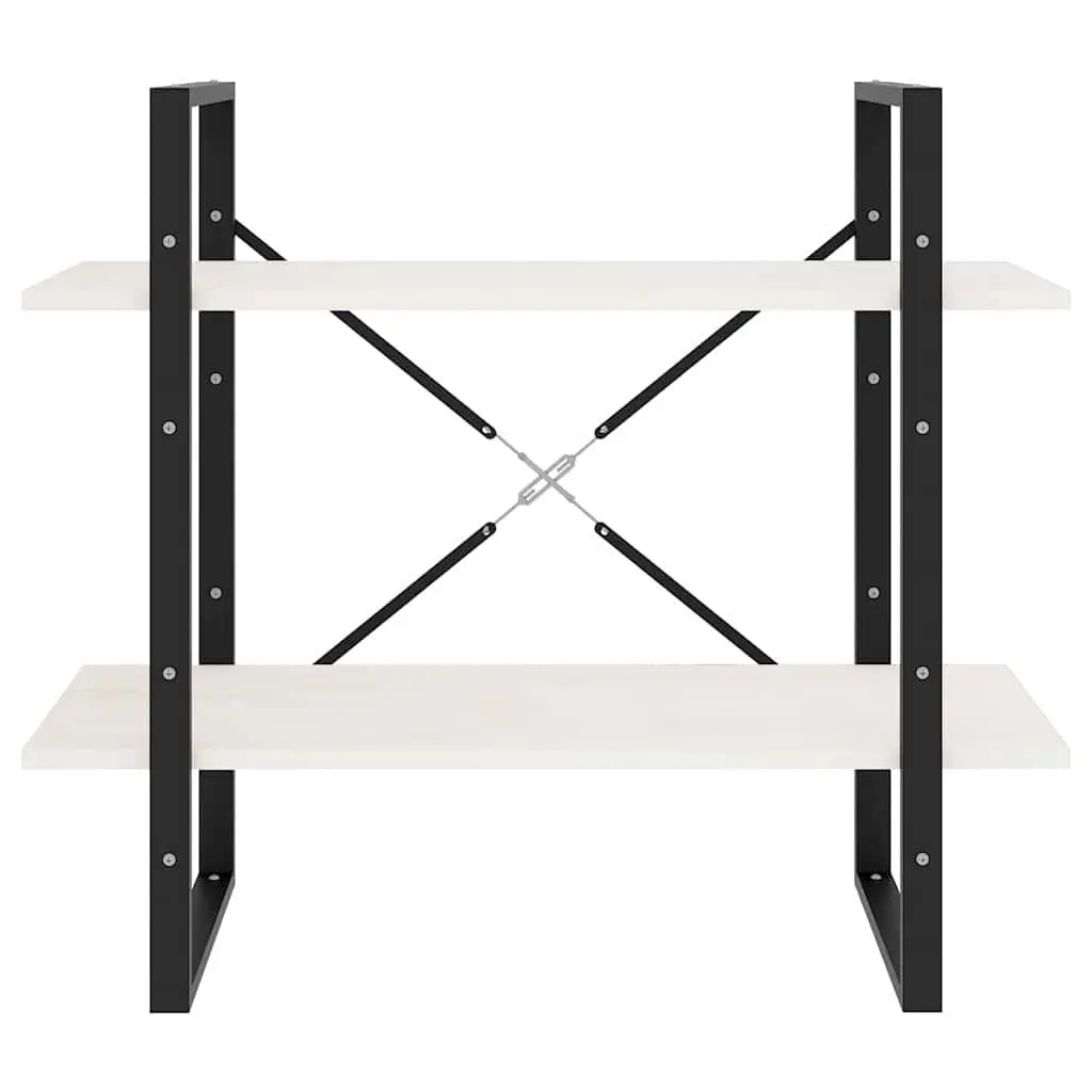 2-Tier Book Cabinet White Storage Shelves Standing Bookcase Display Shelf Unit