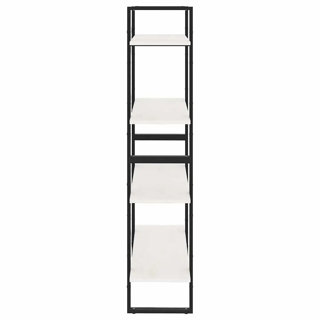 4 Tier Bookshelf White Solid Pine Wood Storage Unit Durable Cabinet