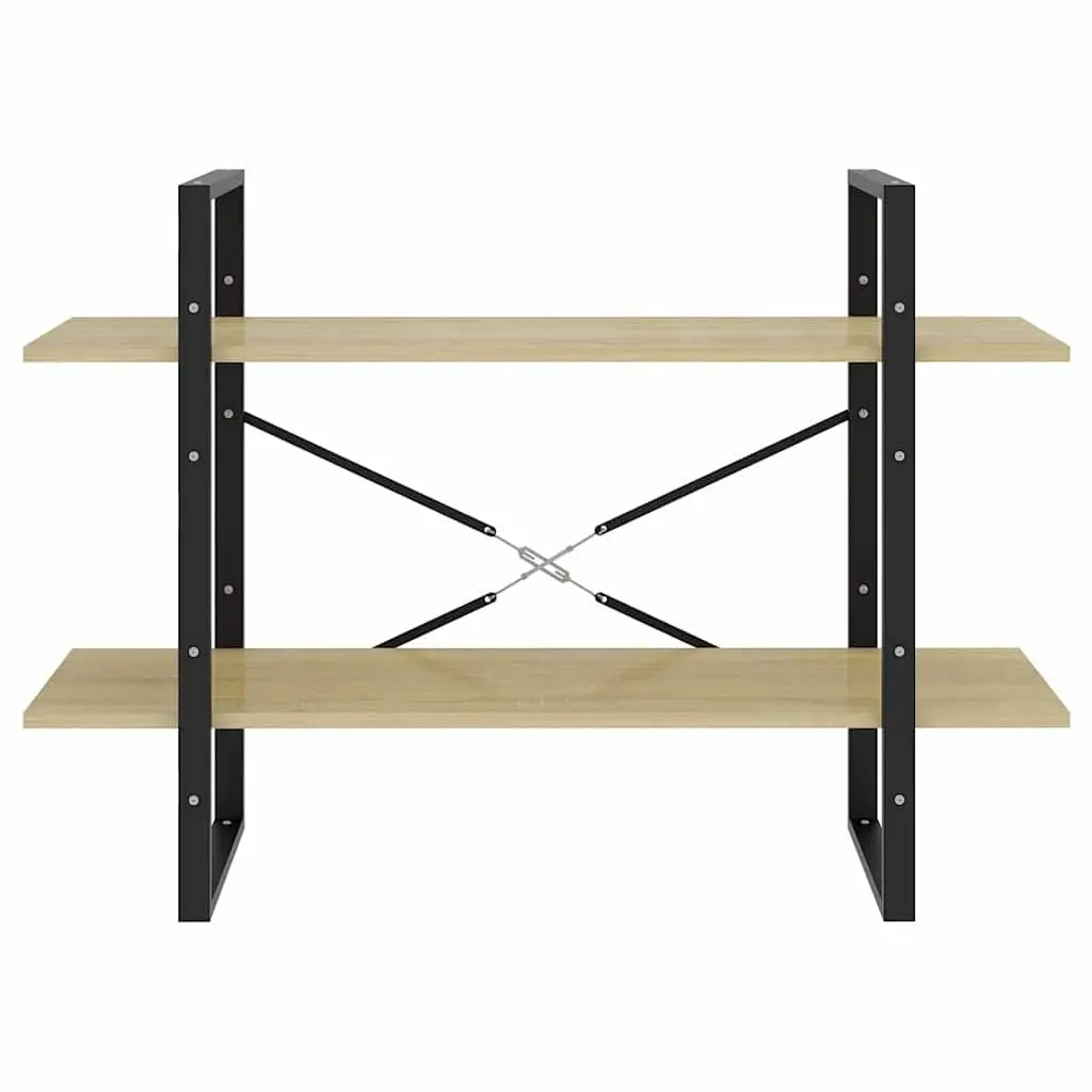 2-Tier Book Cabinet Industrial Style Engineered Wood 100x30x70 cm