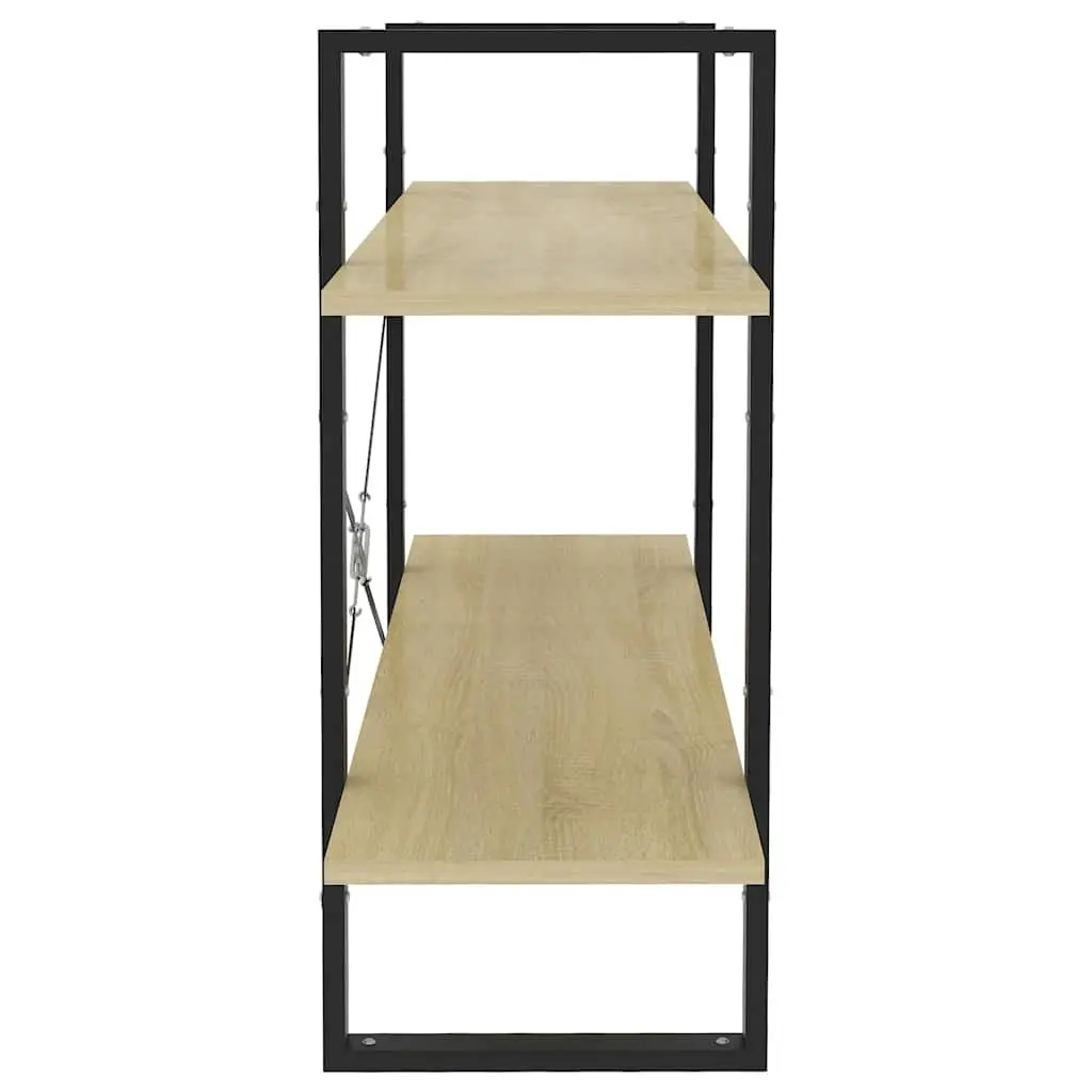 2-Tier Book Cabinet Industrial Style Engineered Wood 100x30x70 cm