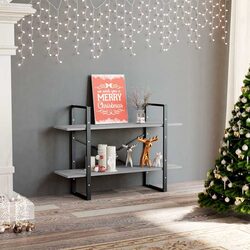 Friendly Grey 2-Tier Book Cabinet for Your Home 100x30x70 cm