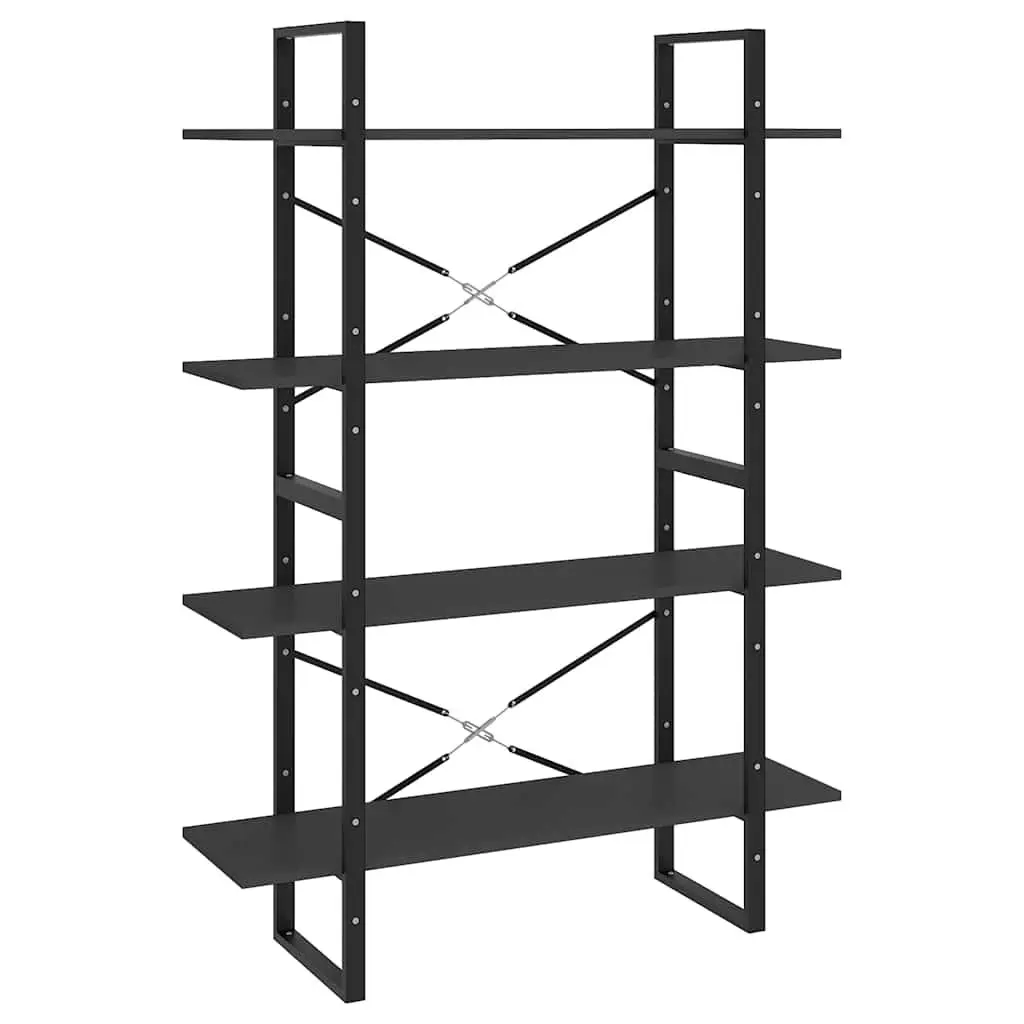 4-Tier Bookshelf Storage Cabinet Grey Engineered Wood 100W x 30D x 140H cm