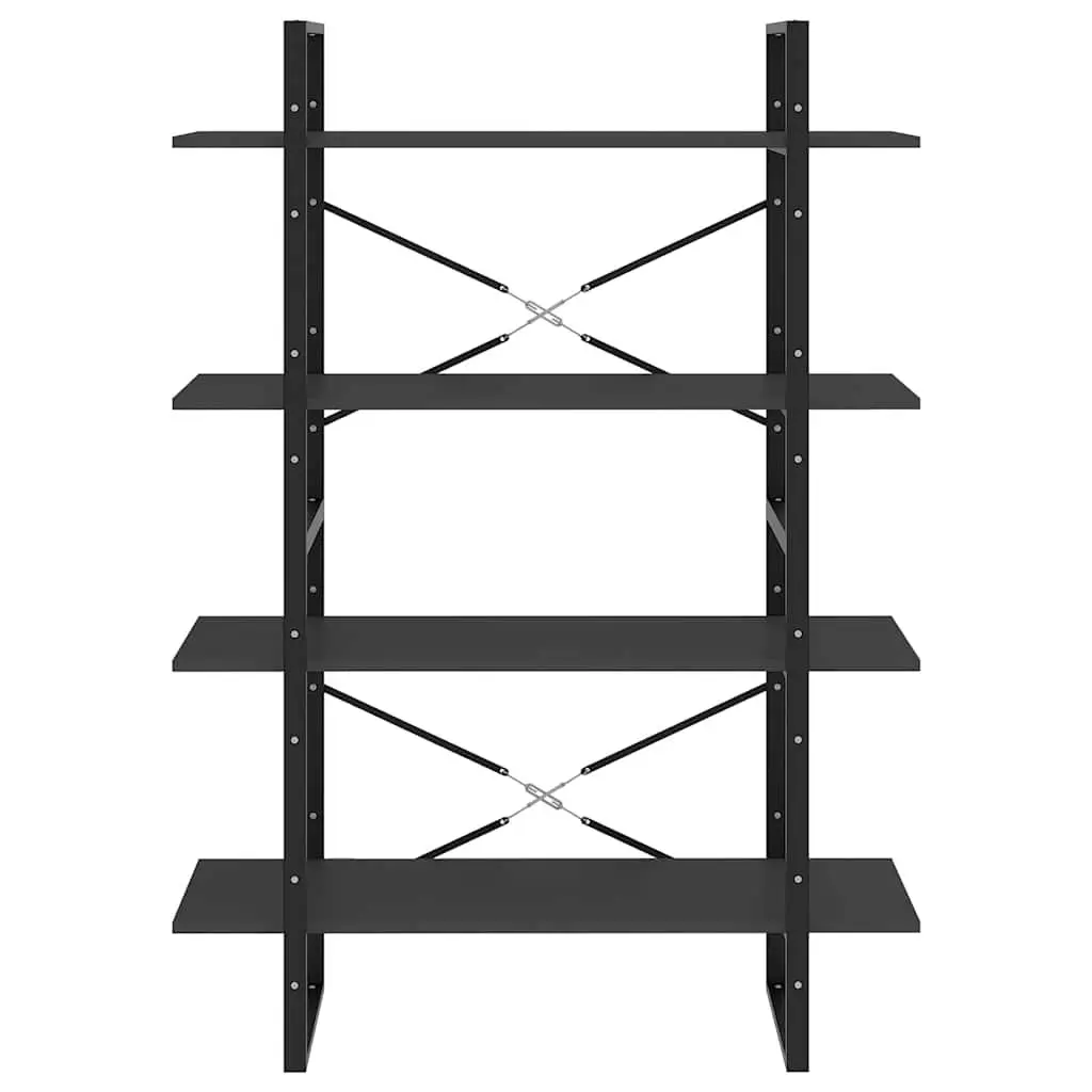 4-Tier Bookshelf Storage Cabinet Grey Engineered Wood 100W x 30D x 140H cm