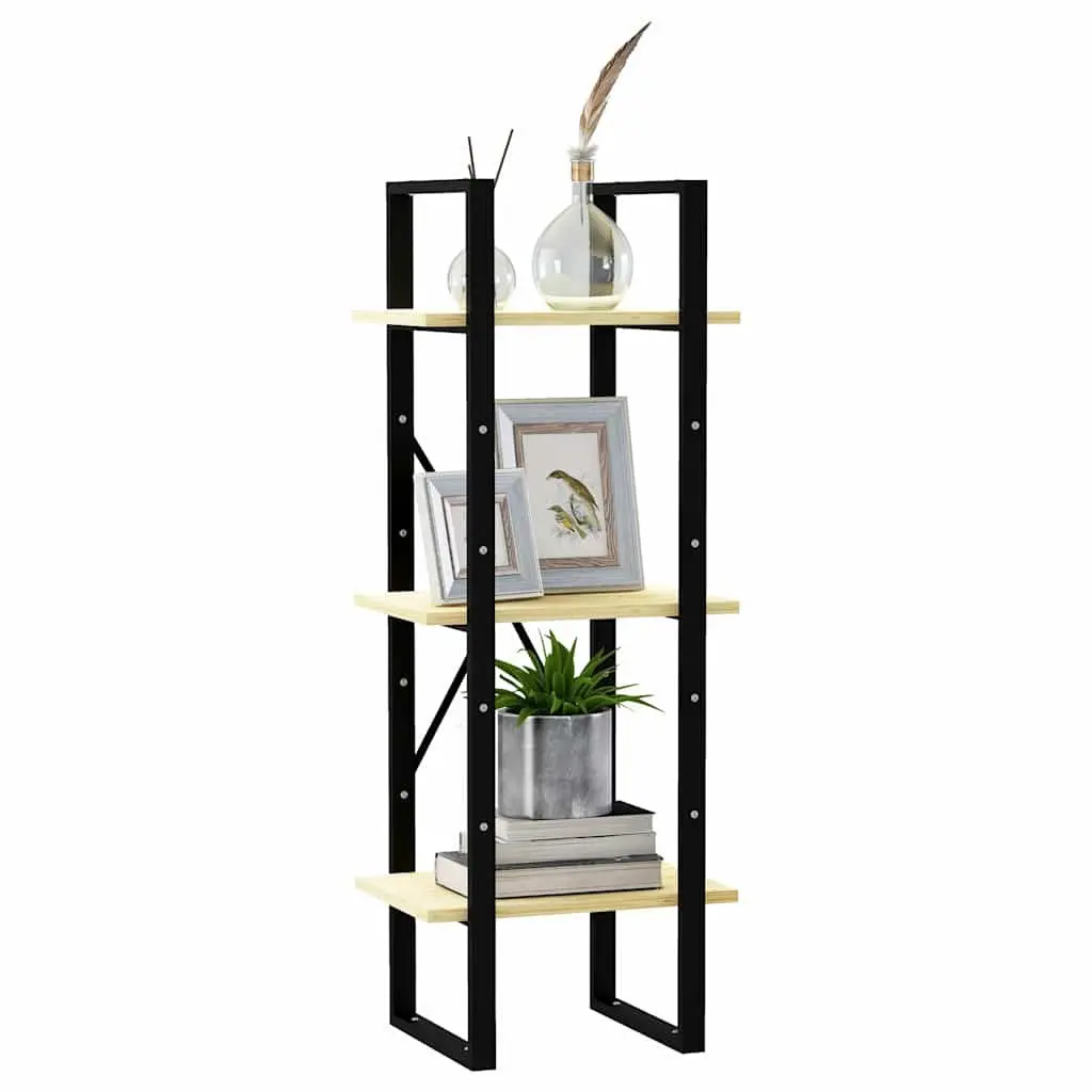 3-Tier Wooden Book Cabinet Solid Pinewood Brown Storage Display Shelf