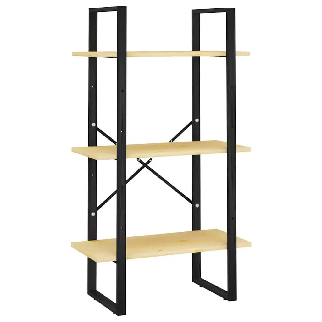 Solid Pine Wood Storage Shelf Brown 60x30x105 cm Bookcase Standing Display Rack