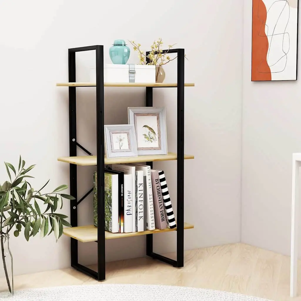 Solid Pine Wood Storage Shelf Brown 60x30x105 cm Bookcase Standing Display Rack
