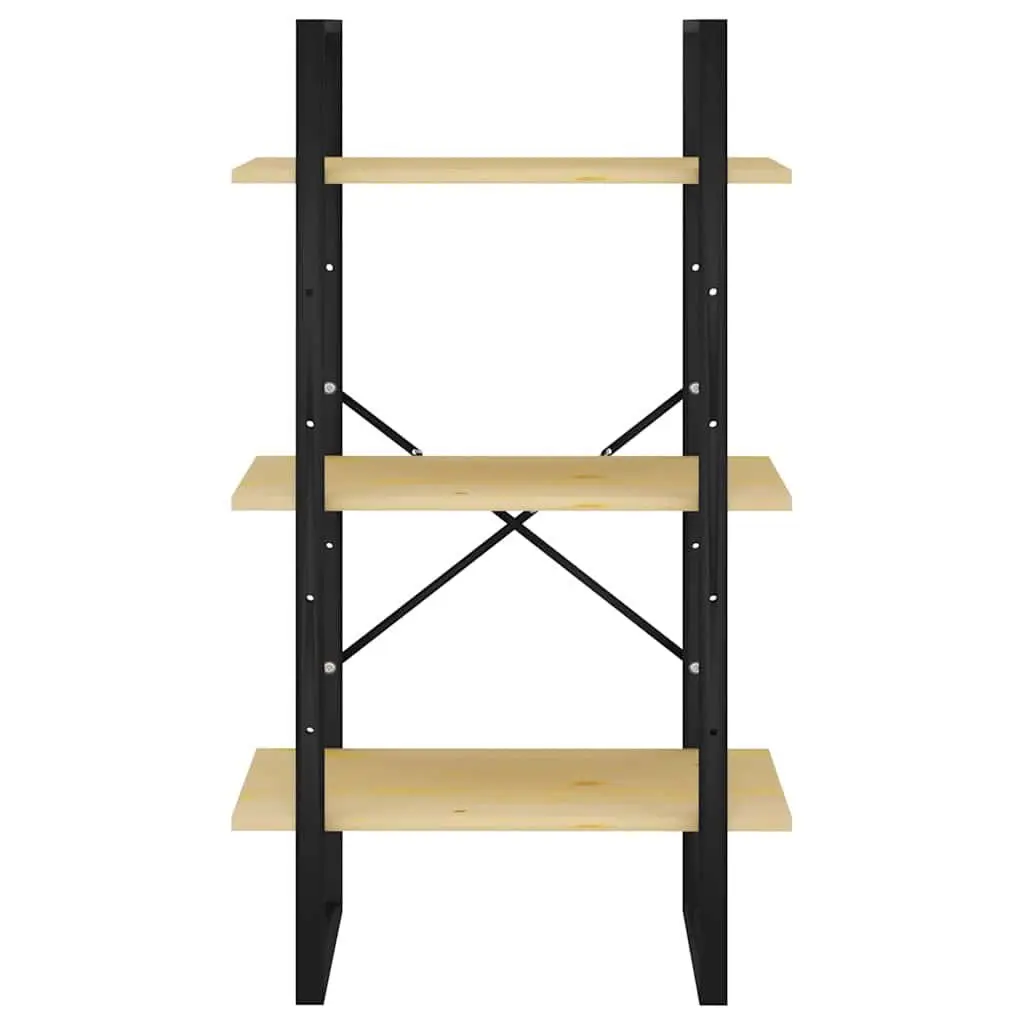 Solid Pine Wood Storage Shelf Brown 60x30x105 cm Bookcase Standing Display Rack