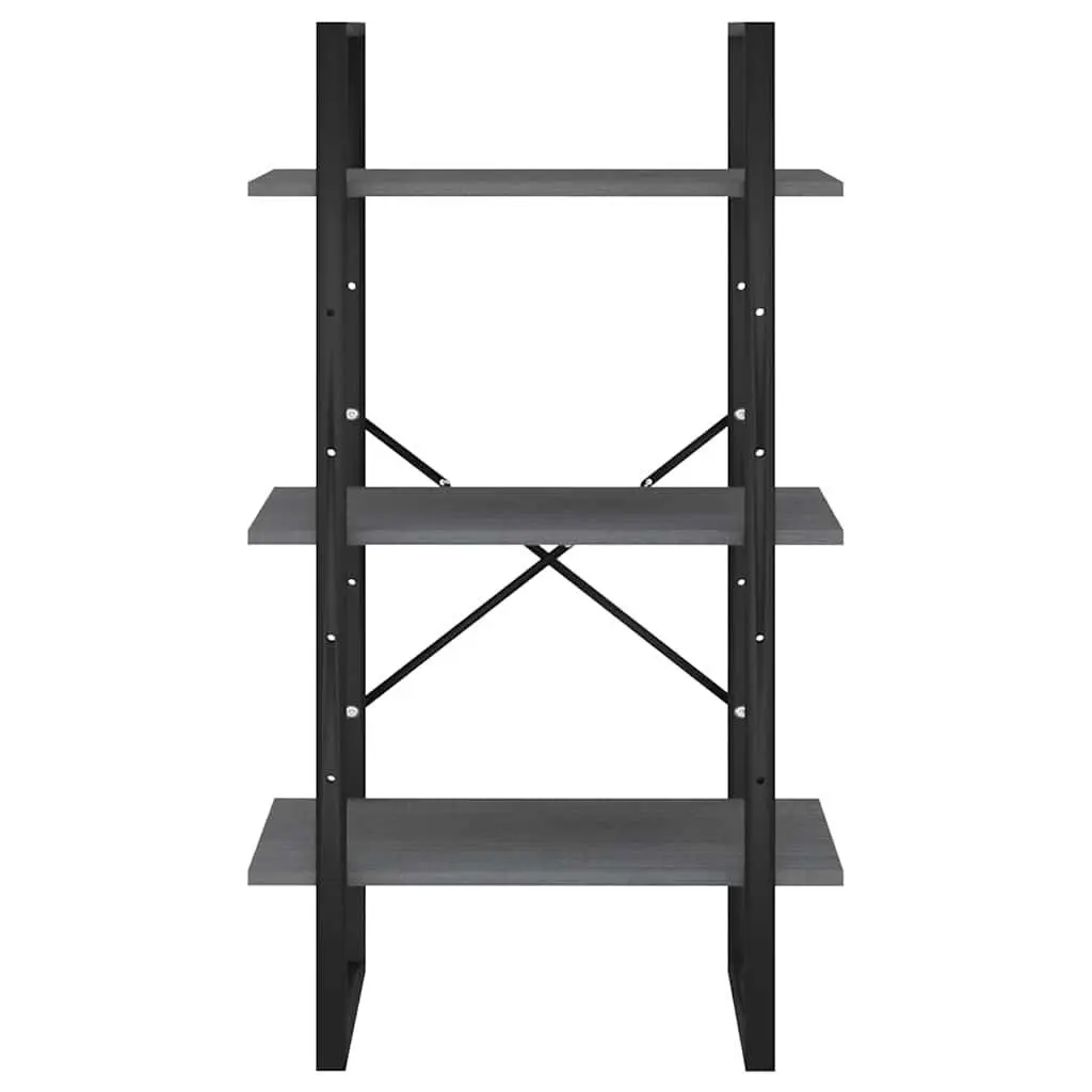 Storage Shelf Grey Solid Pine Wood 60x30x105 cm Bookcase Standing Display Rack
