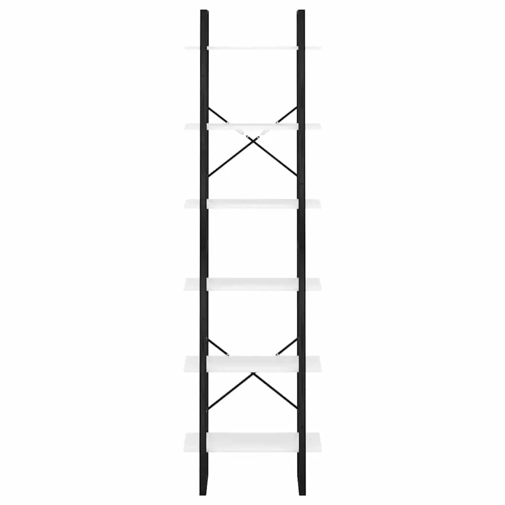 Storage Shelf Bookcase Standing Display Rack 60x30x210 cm White Engineered Wood