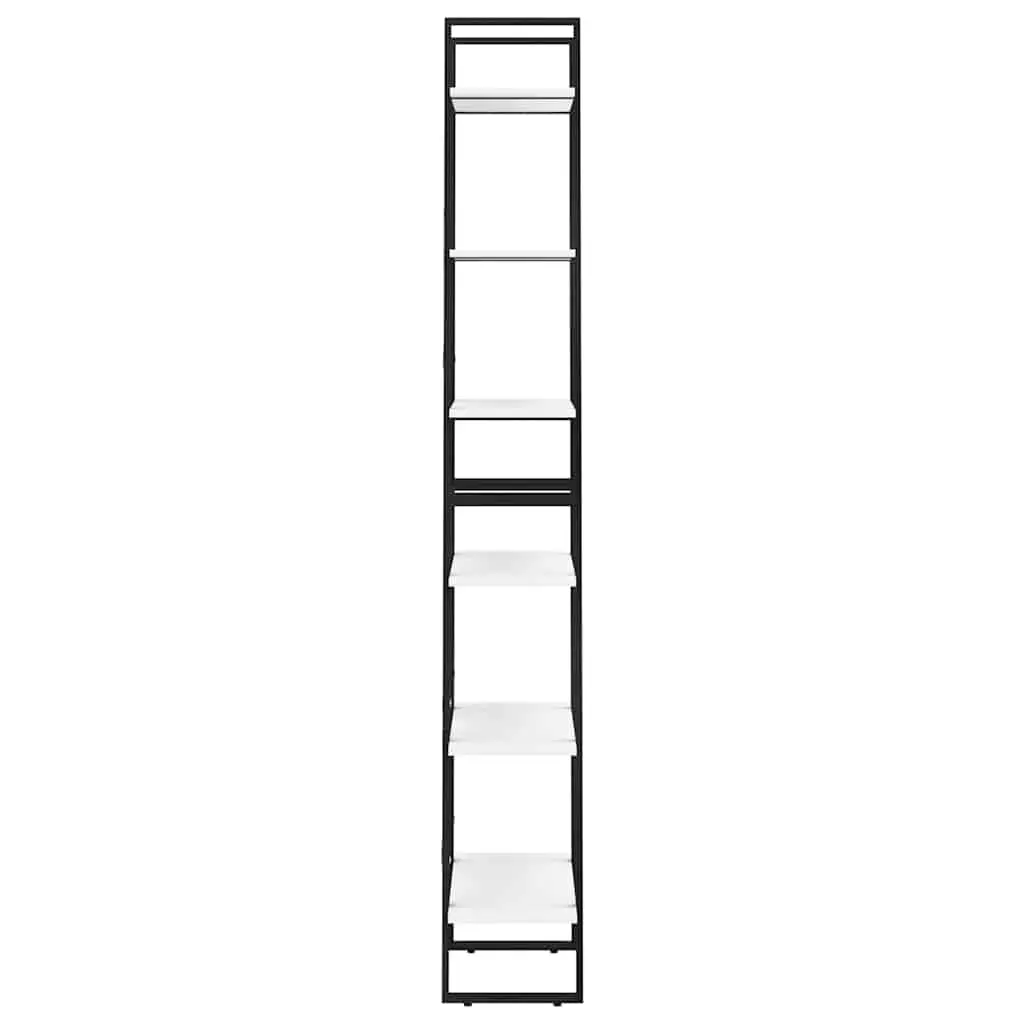 Storage Shelf Bookcase Standing Display Rack 60x30x210 cm White Engineered Wood