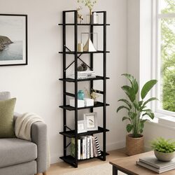 Your Go-To Storage Shelf: 60x30x210 cm, Black Finish