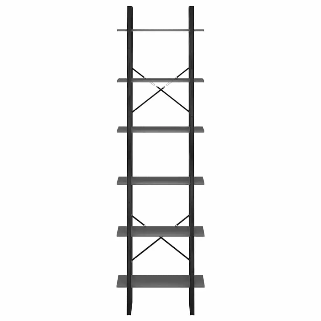 Storage Shelf Grey Standing Bookcase 60 x 30 x 210 cm