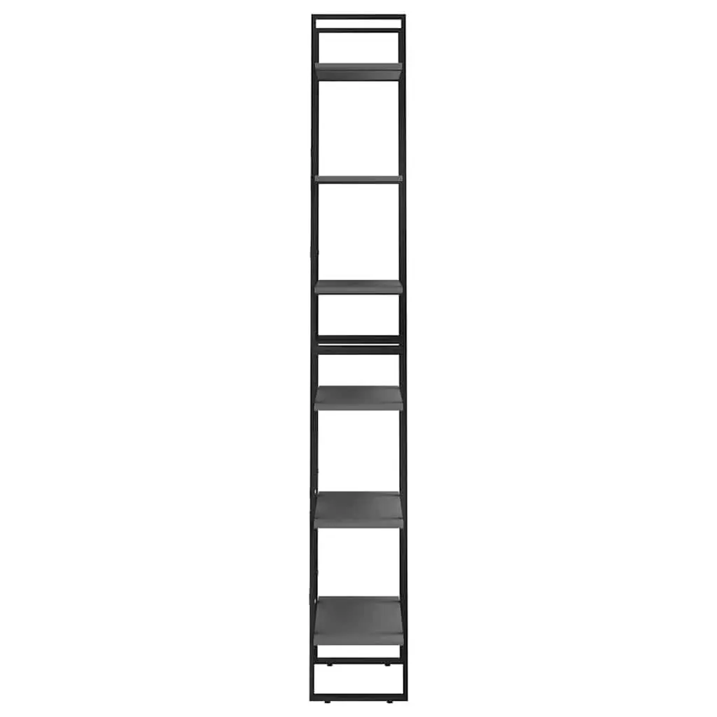 Storage Shelf Grey Standing Bookcase 60 x 30 x 210 cm