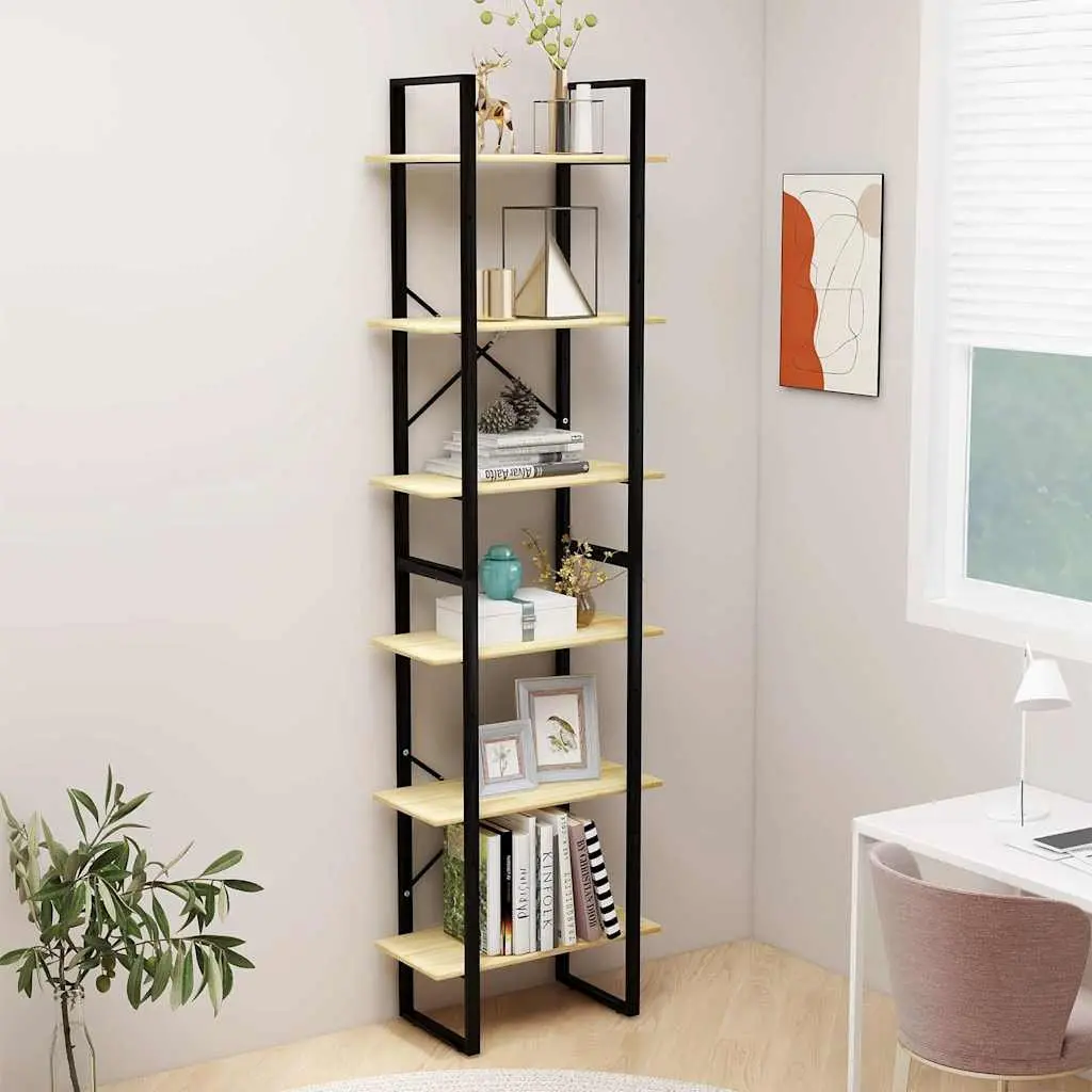Wooden Storage Shelf Multi-Purpose Display Stand 60x30x210 cm
