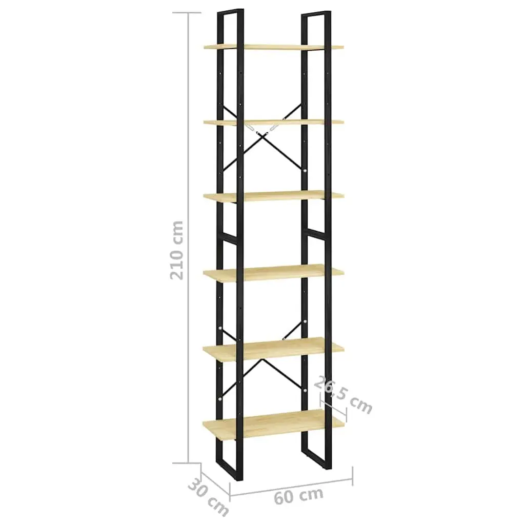 Wooden Storage Shelf Multi-Purpose Display Stand 60x30x210 cm
