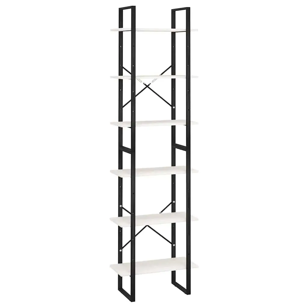 Storage Shelf White 60x30x210 cm Sturdy Metal Construction Home Office Display Rack