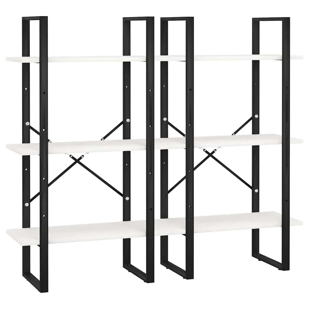 Storage Shelf White 60x30x210 cm Sturdy Metal Construction Home Office Display Rack