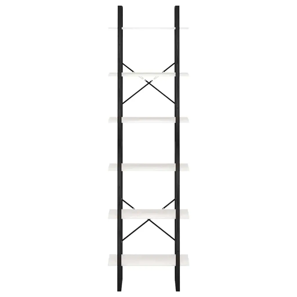 Storage Shelf White 60x30x210 cm Sturdy Metal Construction Home Office Display Rack