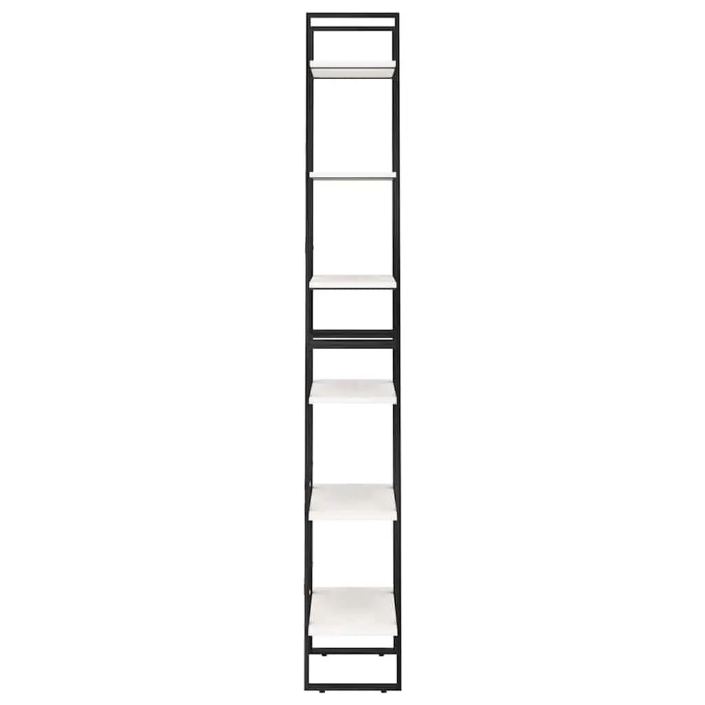 Storage Shelf White 60x30x210 cm Sturdy Metal Construction Home Office Display Rack