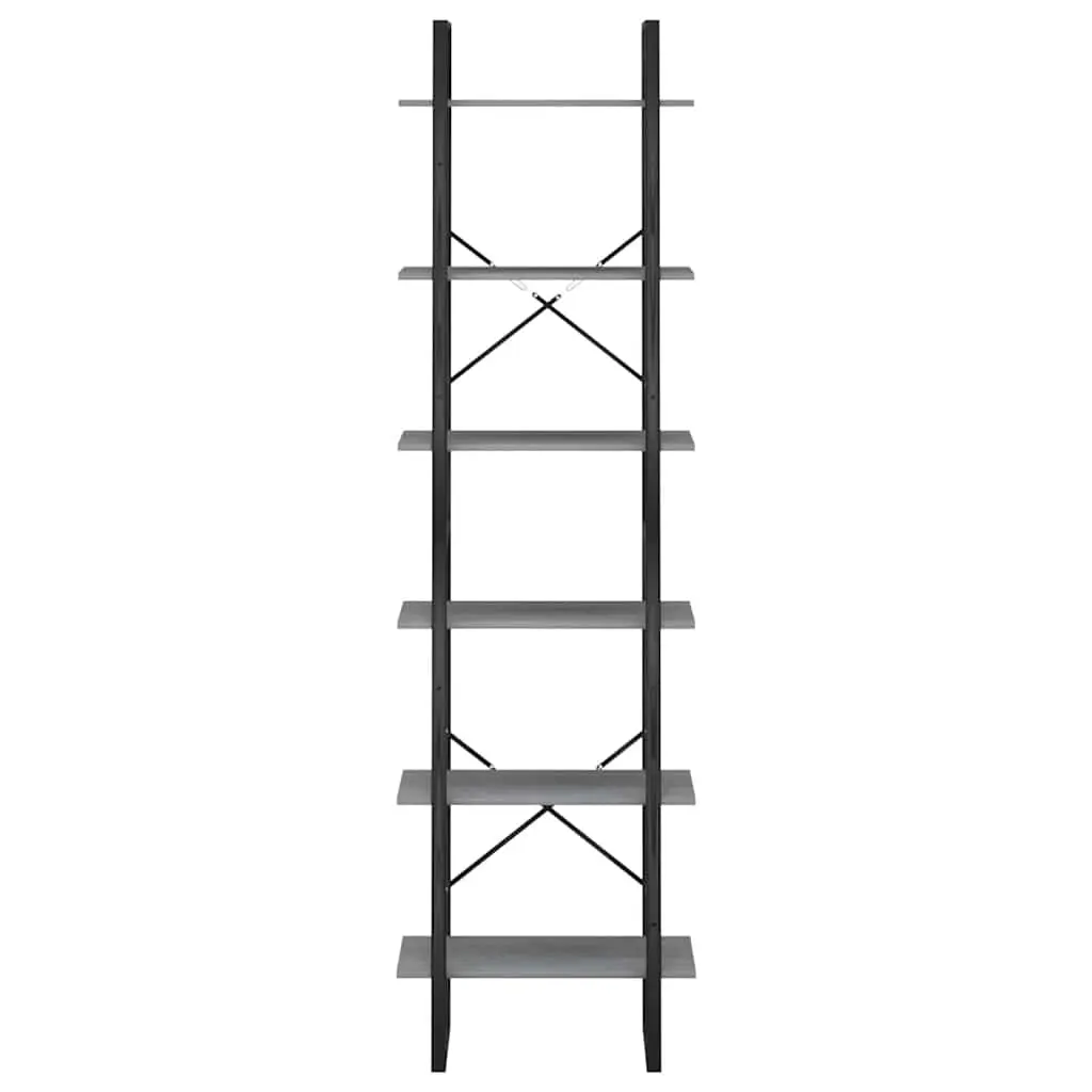 Storage Shelf Grey 60x30x210cm Standing Bookcase Display Rack Solid Wood Pine
