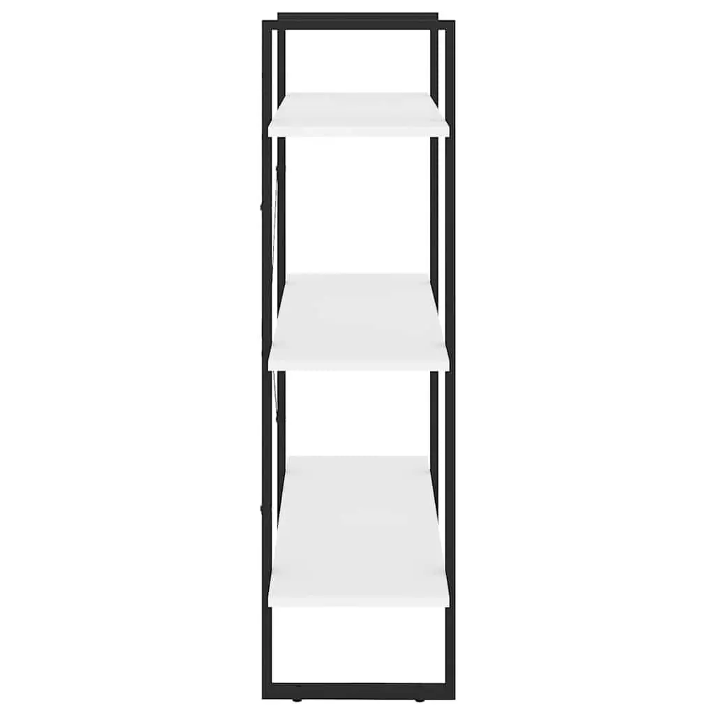 White Book Cabinet Shelving Unit with 3 Shelves for Home Office Living