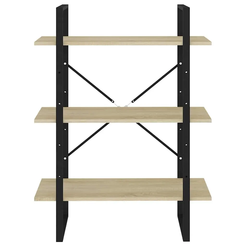 Book Cabinet Brown Engineered Wood Bookshelf Storage Shelves 80x30x105 cm Stand