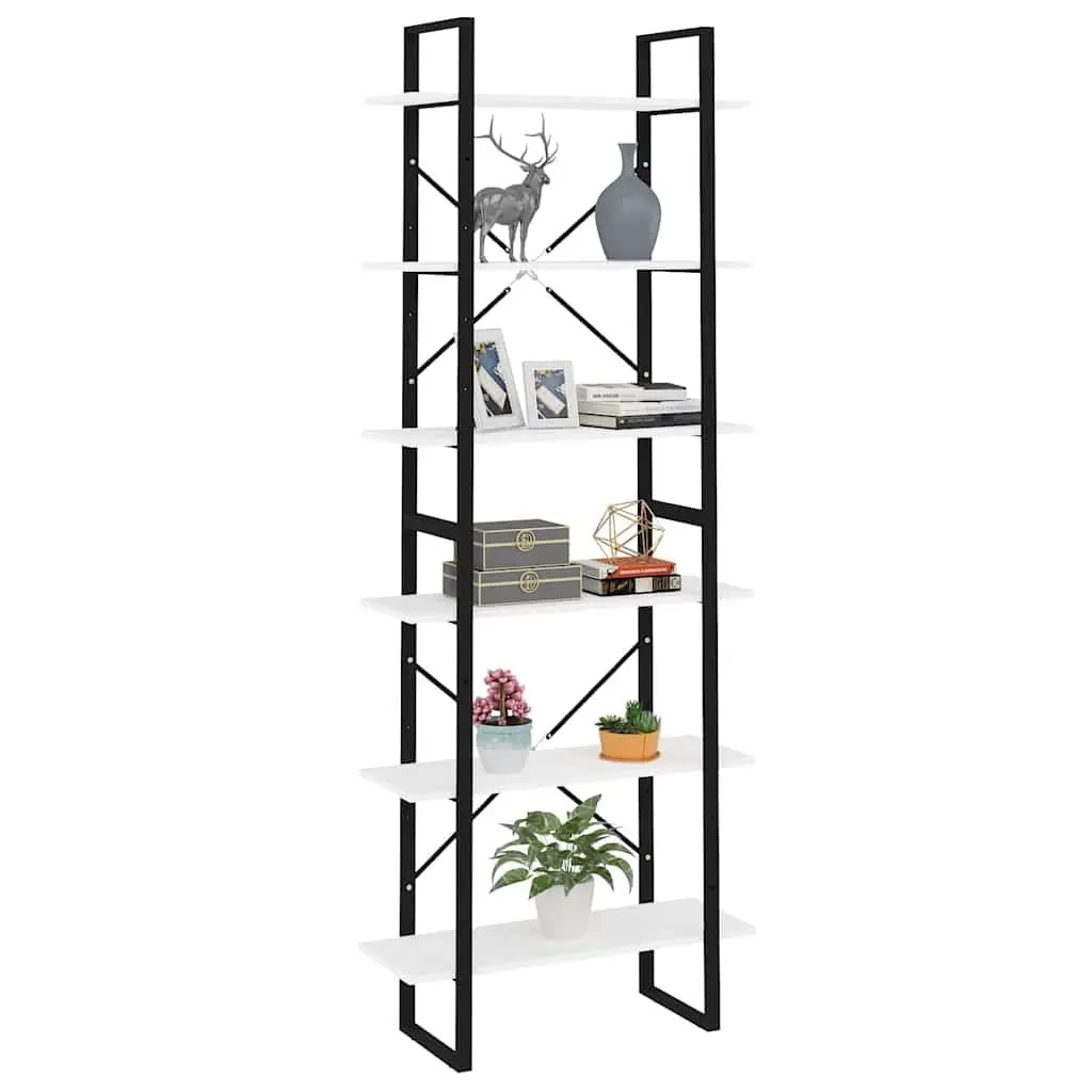 High Cabinet White Engineered Wood 80x30x210 cm Tall Shelving Unit