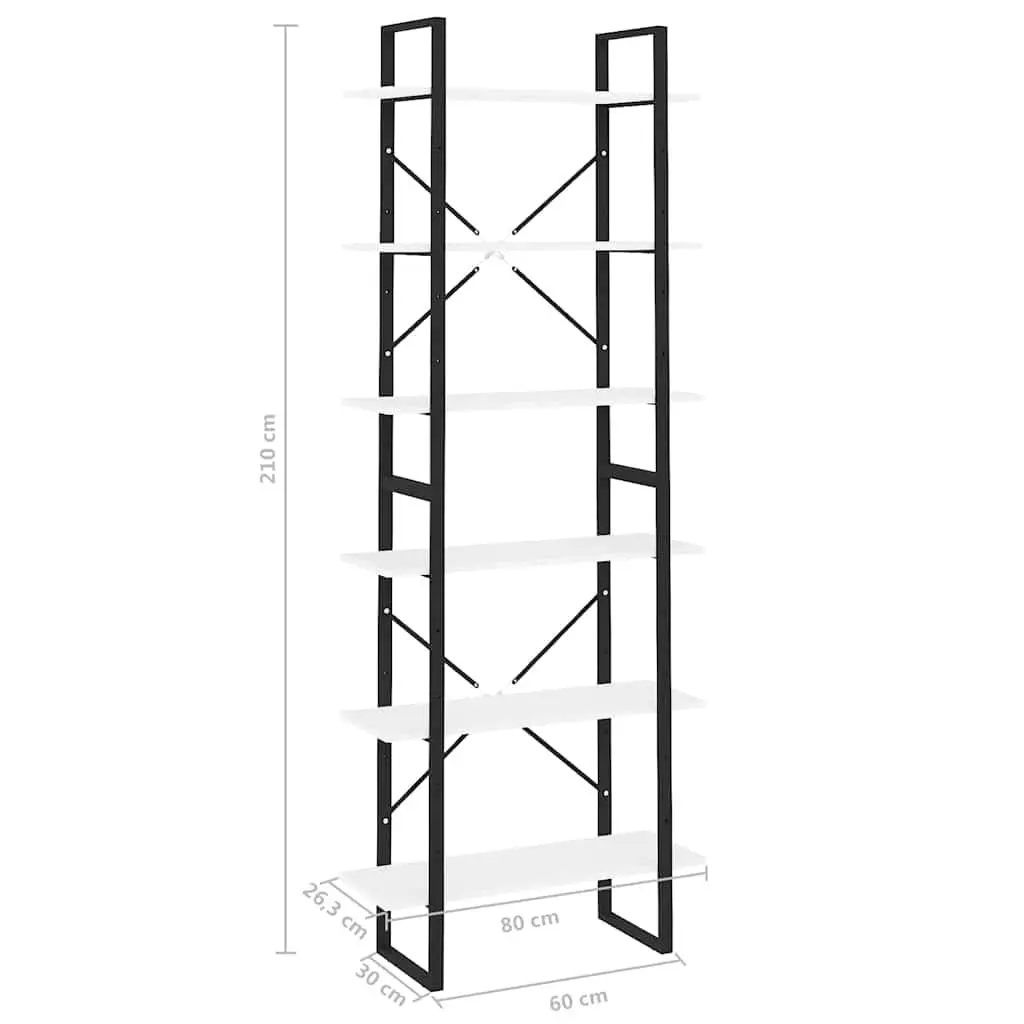 High Cabinet White Engineered Wood 80x30x210 cm Tall Shelving Unit
