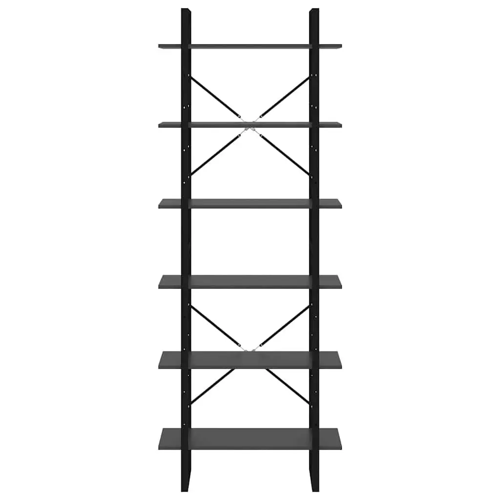 High Cabinet Grey Engineered Wood 80x30x210cm Bookcase Shelving Storage