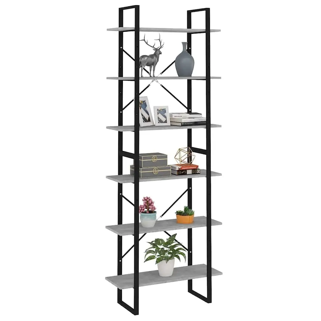 High Cabinet Grey Storage Bookcase Shelving Unit 80W x 30D x 210H cm