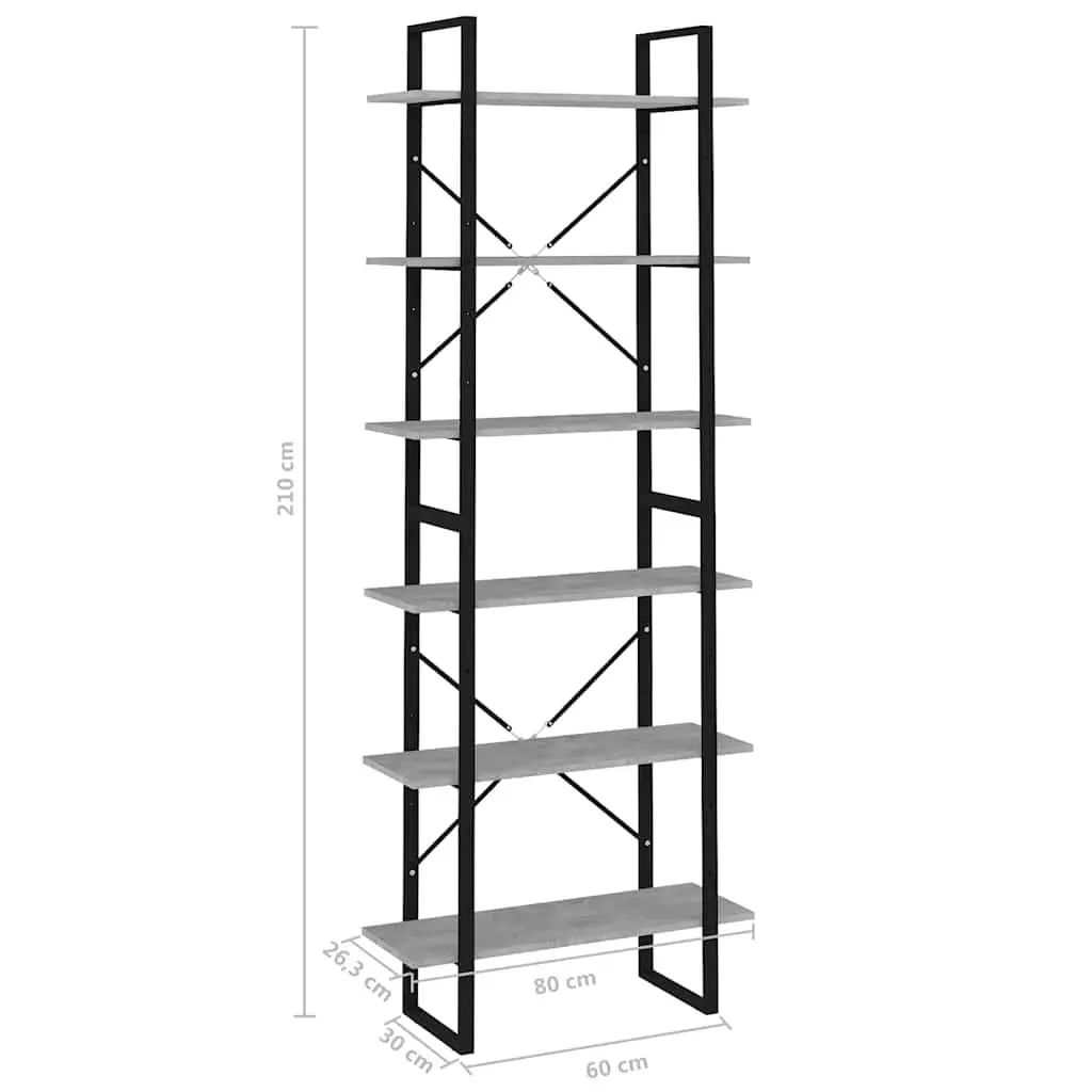 High Cabinet Grey Storage Bookcase Shelving Unit 80W x 30D x 210H cm