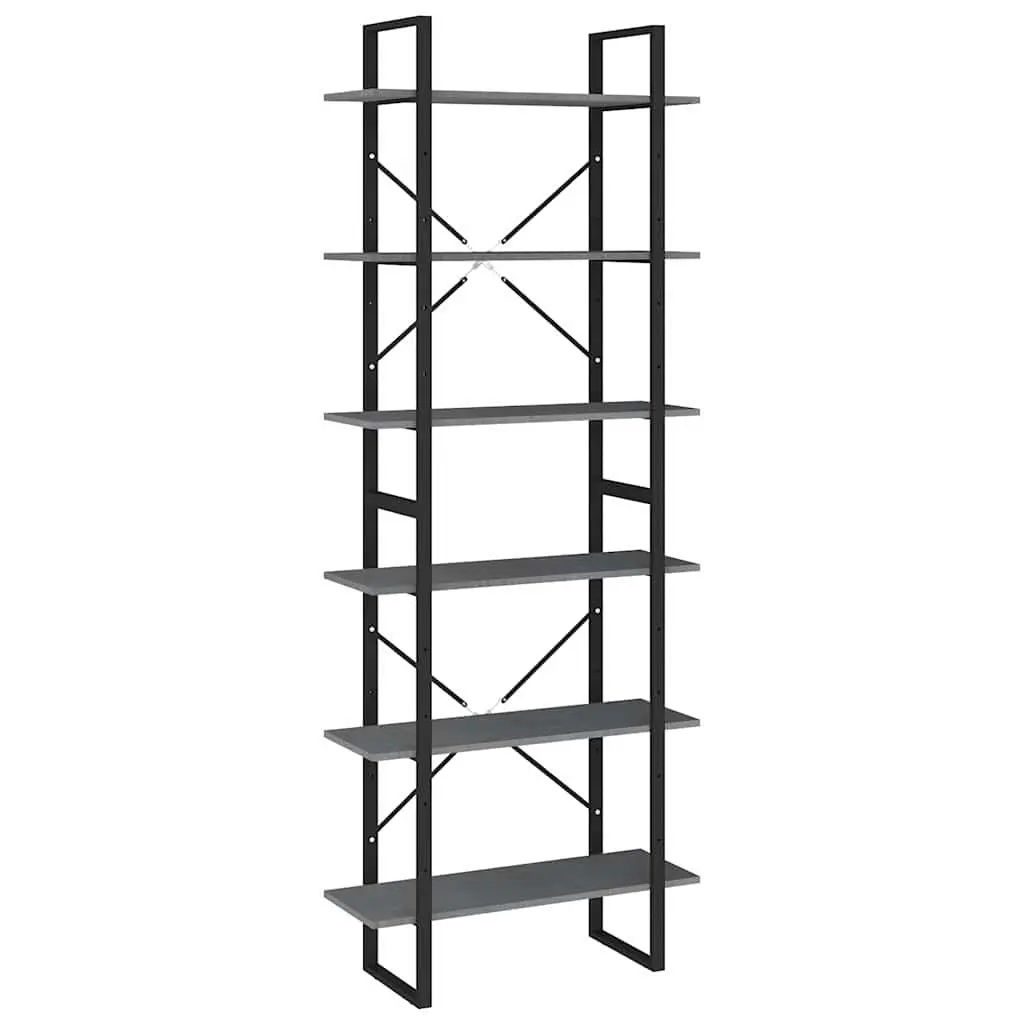 High Cabinet Shelving Unit Grey Solid Pine Wood 80x30x210 cm