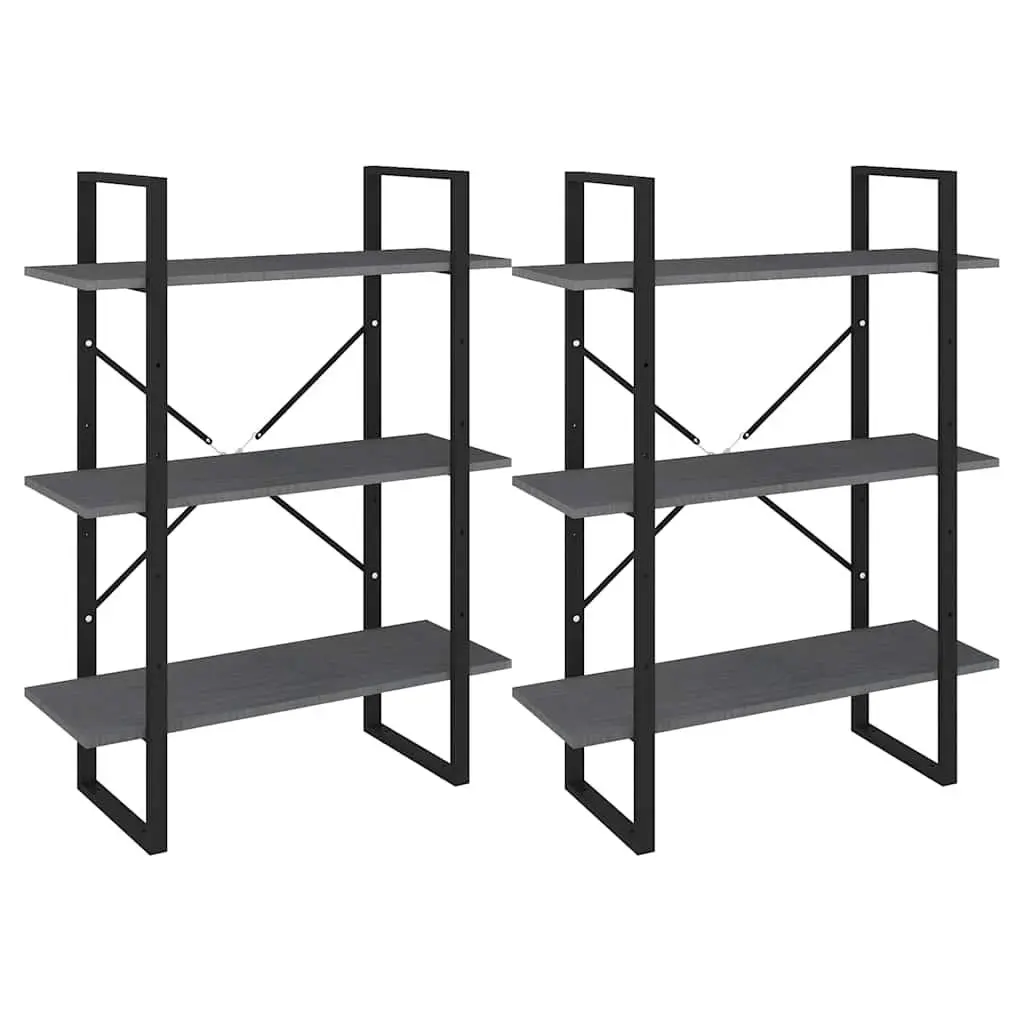 High Cabinet Shelving Unit Grey Solid Pine Wood 80x30x210 cm